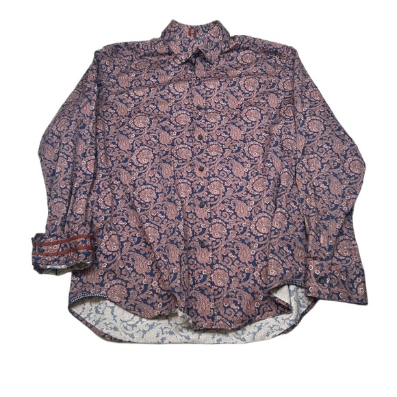 Robert Graham Paisley Button Down Shirt Mens XL Tailored Fit Modern Americana - Picture 1 of 10